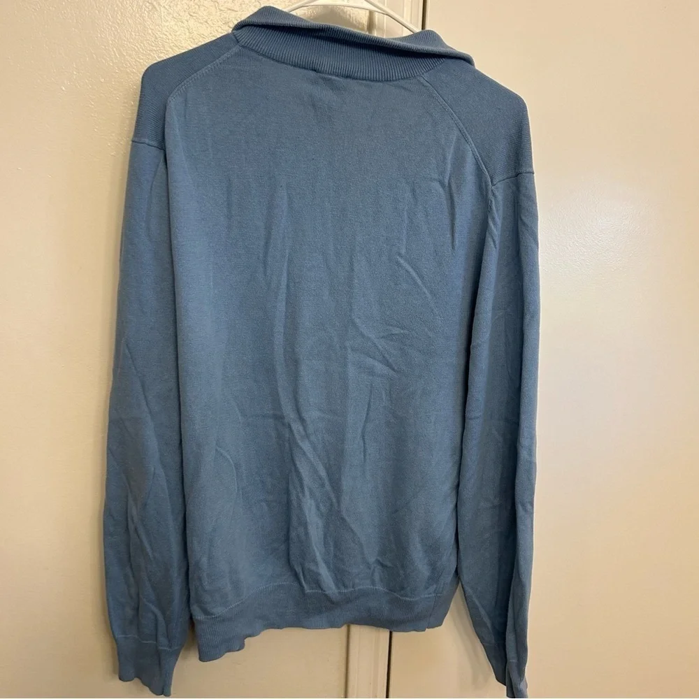 Jos. A. Bank Traveler Collection Men's XL Light Blue Quarter Zip Pullover